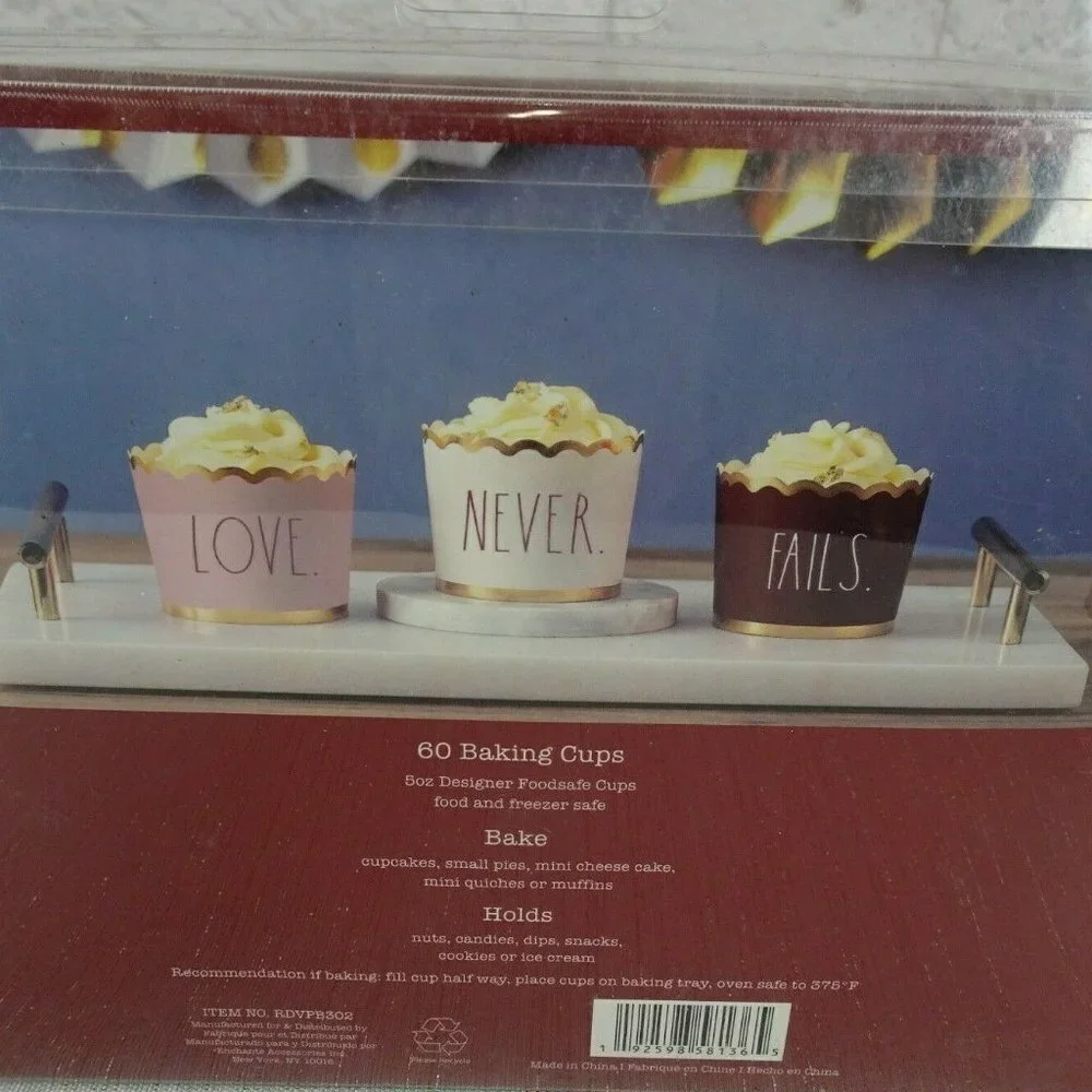 💰3/$25 New Rae Dunn Baking Cups 60-PC Love Never Fails New